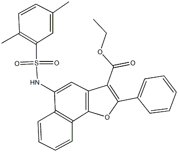 ethyl 5-{[(2,5-dimethylphenyl)sulfonyl]amino}-2-phenylnaphtho[1,2-b]furan-3-carboxylate 结构式