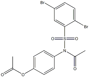 4-{acetyl[(2,5-dibromophenyl)sulfonyl]amino}phenyl acetate 结构式