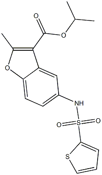 isopropyl 2-methyl-5-[(2-thienylsulfonyl)amino]-1-benzofuran-3-carboxylate Structure