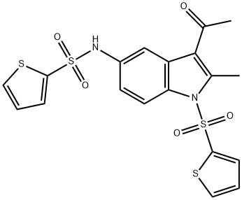 N-[3-acetyl-2-methyl-1-(2-thienylsulfonyl)-1H-indol-5-yl]-2-thiophenesulfonamide,494827-52-0,结构式