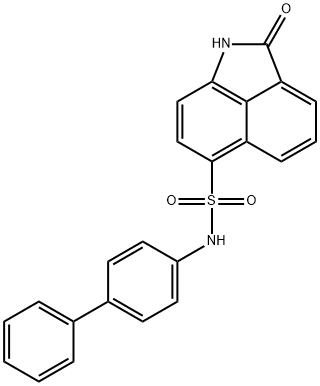 N-[1,1'-biphenyl]-4-yl-2-oxo-1,2-dihydrobenzo[cd]indole-6-sulfonamide 化学構造式