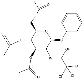 phenyl 3,4,6-tri-O-acetyl-2-deoxy-1-thio-2-[(2,2,2-trichloro-1-hydroxyethyl)amino]hexopyranoside,494828-56-7,结构式