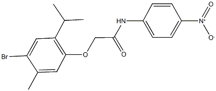 2-(4-bromo-2-isopropyl-5-methylphenoxy)-N-{4-nitrophenyl}acetamide Structure