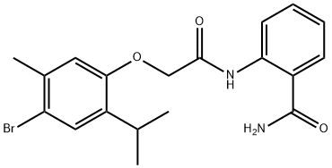 2-{[(4-bromo-2-isopropyl-5-methylphenoxy)acetyl]amino}benzamide Structure