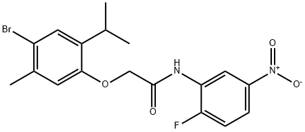 2-(4-bromo-2-isopropyl-5-methylphenoxy)-N-{2-fluoro-5-nitrophenyl}acetamide,494830-59-0,结构式