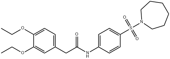 N-[4-(azepan-1-ylsulfonyl)phenyl]-2-(3,4-diethoxyphenyl)acetamide 化学構造式