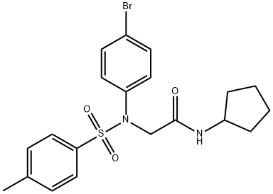 2-{4-bromo[(4-methylphenyl)sulfonyl]anilino}-N-cyclopentylacetamide Structure