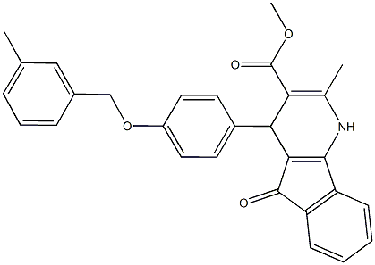 methyl 2-methyl-4-{4-[(3-methylbenzyl)oxy]phenyl}-5-oxo-4,5-dihydro-1H-indeno[1,2-b]pyridine-3-carboxylate Structure