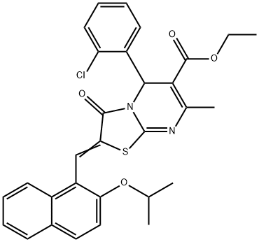 ethyl 5-(2-chlorophenyl)-2-[(2-isopropoxy-1-naphthyl)methylene]-7-methyl-3-oxo-2,3-dihydro-5H-[1,3]thiazolo[3,2-a]pyrimidine-6-carboxylate|