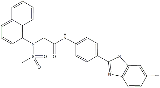 N-[4-(6-methyl-1,3-benzothiazol-2-yl)phenyl]-2-[(methylsulfonyl)(1-naphthyl)amino]acetamide Struktur