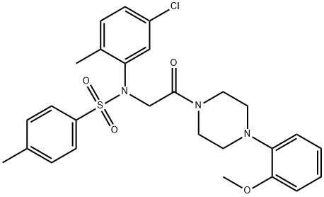 N-(5-chloro-2-methylphenyl)-N-{2-[4-(2-methoxyphenyl)piperazin-1-yl]-2-oxoethyl}-4-methylbenzenesulfonamide 结构式