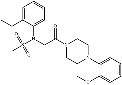 N-(2-ethylphenyl)-N-{2-[4-(2-methoxyphenyl)-1-piperazinyl]-2-oxoethyl}methanesulfonamide 结构式