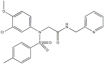 2-{3-chloro-4-methoxy[(4-methylphenyl)sulfonyl]anilino}-N-(2-pyridinylmethyl)acetamide,494833-04-4,结构式