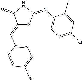 5-(4-bromobenzylidene)-2-[(4-chloro-2-methylphenyl)imino]-1,3-thiazolidin-4-one Structure