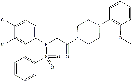 N-(3,4-dichlorophenyl)-N-{2-[4-(2-methoxyphenyl)piperazin-1-yl]-2-oxoethyl}benzenesulfonamide 化学構造式