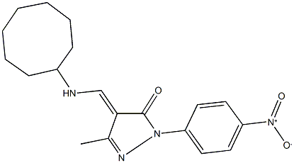 4-[(cyclooctylamino)methylene]-2-{4-nitrophenyl}-5-methyl-2,4-dihydro-3H-pyrazol-3-one,494840-03-8,结构式