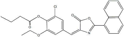 2-chloro-6-ethoxy-4-[(2-(1-naphthyl)-5-oxo-1,3-oxazol-4(5H)-ylidene)methyl]phenyl butyrate|