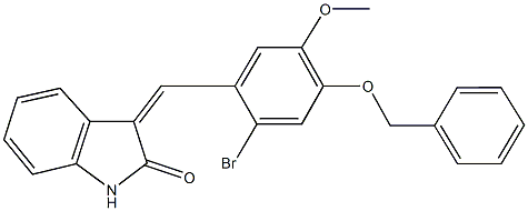 3-[4-(benzyloxy)-2-bromo-5-methoxybenzylidene]-1,3-dihydro-2H-indol-2-one Structure