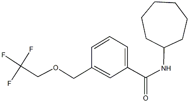 N-cycloheptyl-3-[(2,2,2-trifluoroethoxy)methyl]benzamide Struktur
