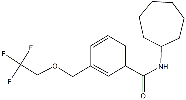 N-cycloheptyl-3-[(2,2,2-trifluoroethoxy)methyl]benzamide 结构式