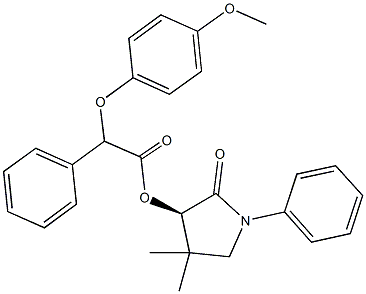 4,4-dimethyl-2-oxo-1-phenyl-3-pyrrolidinyl (4-methoxyphenoxy)(phenyl)acetate Structure