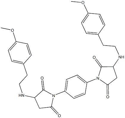 3-{[2-(4-methoxyphenyl)ethyl]amino}-1-[4-(3-{[2-(4-methoxyphenyl)ethyl]amino}-2,5-dioxo-1-pyrrolidinyl)phenyl]-2,5-pyrrolidinedione Structure