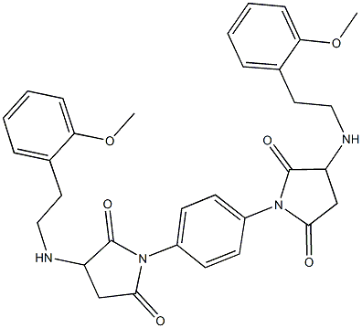 3-{[2-(2-methoxyphenyl)ethyl]amino}-1-[4-(3-{[2-(2-methoxyphenyl)ethyl]amino}-2,5-dioxo-1-pyrrolidinyl)phenyl]-2,5-pyrrolidinedione 结构式