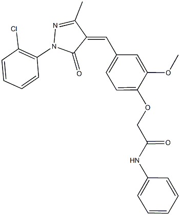 2-(4-{[1-(2-chlorophenyl)-3-methyl-5-oxo-1,5-dihydro-4H-pyrazol-4-ylidene]methyl}-2-methoxyphenoxy)-N-phenylacetamide|