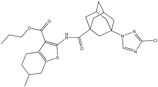 494860-35-4 propyl 2-({[3-(3-chloro-1H-1,2,4-triazol-1-yl)-1-adamantyl]carbonyl}amino)-6-methyl-4,5,6,7-tetrahydro-1-benzothiophene-3-carboxylate