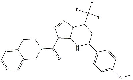 2-{[5-(4-methoxyphenyl)-7-(trifluoromethyl)-4,5,6,7-tetrahydropyrazolo[1,5-a]pyrimidin-3-yl]carbonyl}-1,2,3,4-tetrahydroisoquinoline Structure