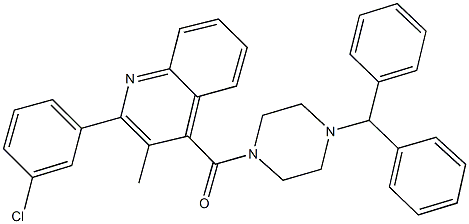4-[(4-benzhydryl-1-piperazinyl)carbonyl]-2-(3-chlorophenyl)-3-methylquinoline|