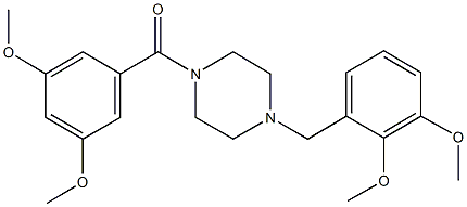 1-(3,5-dimethoxybenzoyl)-4-(2,3-dimethoxybenzyl)piperazine,494862-68-9,结构式
