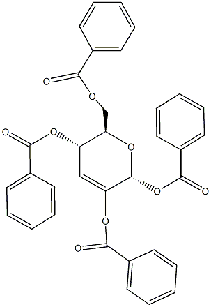 1,2,4,6-tetra-O-benzoyl-3-deoxyhex-2-enopyranose Structure