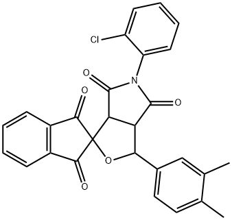 494866-99-8 5-(2-chlorophenyl)-1-(3,4-dimethylphenyl)-3a,6a-dihydrosprio[1H-furo[3,4-c]pyrrole-3,2'-(1'H)-indene]-1',3',4,6(2'H,3H,5H)-tetrone