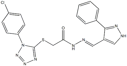 494867-24-2 2-{[1-(4-chlorophenyl)-1H-tetraazol-5-yl]sulfanyl}-N'-[(3-phenyl-1H-pyrazol-4-yl)methylene]acetohydrazide