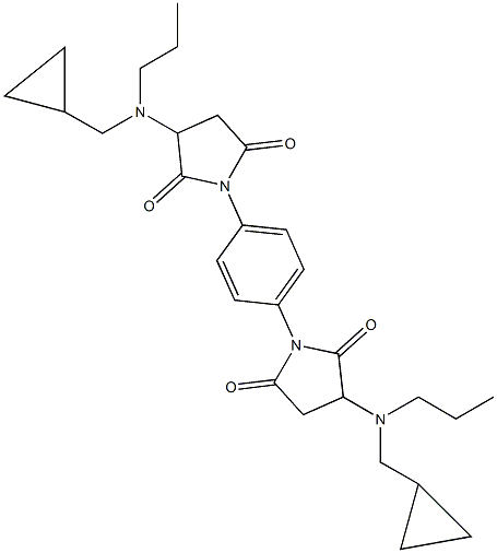 3-[(cyclopropylmethyl)(propyl)amino]-1-(4-{3-[(cyclopropylmethyl)(propyl)amino]-2,5-dioxo-1-pyrrolidinyl}phenyl)-2,5-pyrrolidinedione Structure