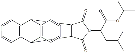 isopropyl 2-(16,18-dioxo-17-azapentacyclo[6.6.5.0~2,7~.0~9,14~.0~15,19~]nonadeca-2,4,6,9,11,13-hexaen-17-yl)-4-methylpentanoate 化学構造式