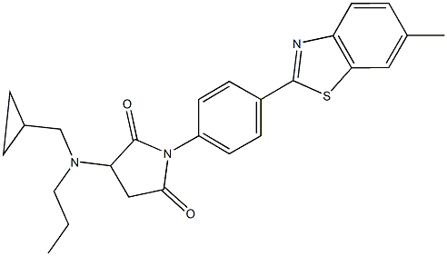 3-[(cyclopropylmethyl)(propyl)amino]-1-[4-(6-methyl-1,3-benzothiazol-2-yl)phenyl]pyrrolidine-2,5-dione Structure