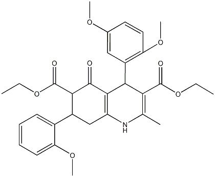 495374-79-3 diethyl 4-(2,5-dimethoxyphenyl)-7-(2-methoxyphenyl)-2-methyl-5-oxo-1,4,5,6,7,8-hexahydro-3,6-quinolinedicarboxylate