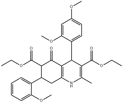 495374-83-9 diethyl 4-(2,4-dimethoxyphenyl)-7-(2-methoxyphenyl)-2-methyl-5-oxo-1,4,5,6,7,8-hexahydro-3,6-quinolinedicarboxylate