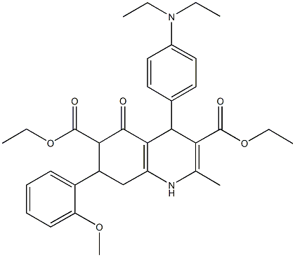 495374-84-0 diethyl 4-[4-(diethylamino)phenyl]-7-(2-methoxyphenyl)-2-methyl-5-oxo-1,4,5,6,7,8-hexahydro-3,6-quinolinedicarboxylate