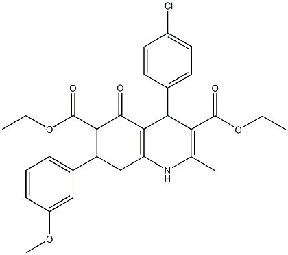 495374-87-3 diethyl 4-(4-chlorophenyl)-7-(3-methoxyphenyl)-2-methyl-5-oxo-1,4,5,6,7,8-hexahydro-3,6-quinolinedicarboxylate