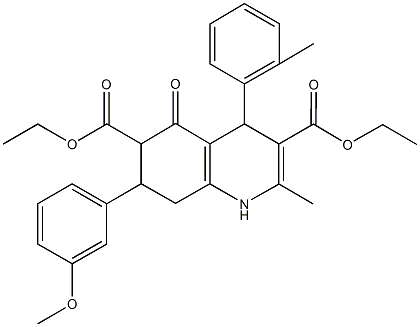 diethyl 7-(3-methoxyphenyl)-2-methyl-4-(2-methylphenyl)-5-oxo-1,4,5,6,7,8-hexahydro-3,6-quinolinedicarboxylate|