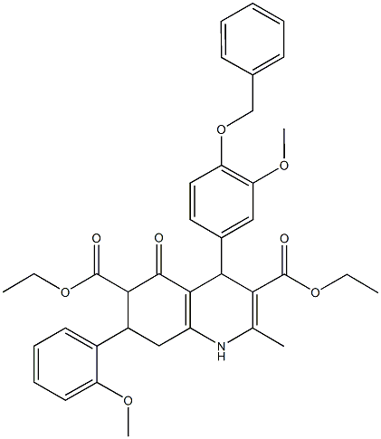 495374-95-3 diethyl 4-[4-(benzyloxy)-3-methoxyphenyl]-7-(2-methoxyphenyl)-2-methyl-5-oxo-1,4,5,6,7,8-hexahydro-3,6-quinolinedicarboxylate