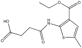 4-{[3-(ethoxycarbonyl)-5-methylthien-2-yl]amino}-4-oxobutanoic acid 化学構造式