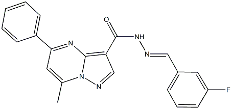 N'-(3-fluorobenzylidene)-7-methyl-5-phenylpyrazolo[1,5-a]pyrimidine-3-carbohydrazide Structure