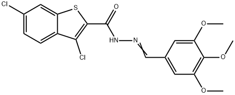 3,6-dichloro-N'-(3,4,5-trimethoxybenzylidene)-1-benzothiophene-2-carbohydrazide Structure