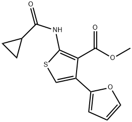 methyl 2-[(cyclopropylcarbonyl)amino]-4-(2-furyl)-3-thiophenecarboxylate Structure