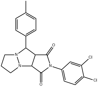 2-(3,4-dichlorophenyl)-9-(4-methylphenyl)tetrahydro-5H-pyrazolo[1,2-a]pyrrolo[3,4-c]pyrazole-1,3(2H,3aH)-dione Struktur