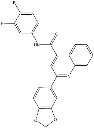 2-(1,3-benzodioxol-5-yl)-N-(3,4-difluorophenyl)-4-quinolinecarboxamide,495381-85-6,结构式